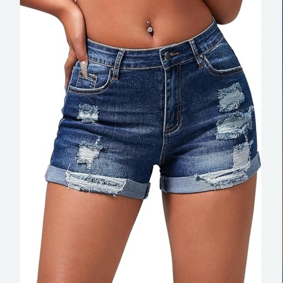 Wax Jean Pants - NEW 🔥 High Rise Distressed Women’s Shorts , Sz M .